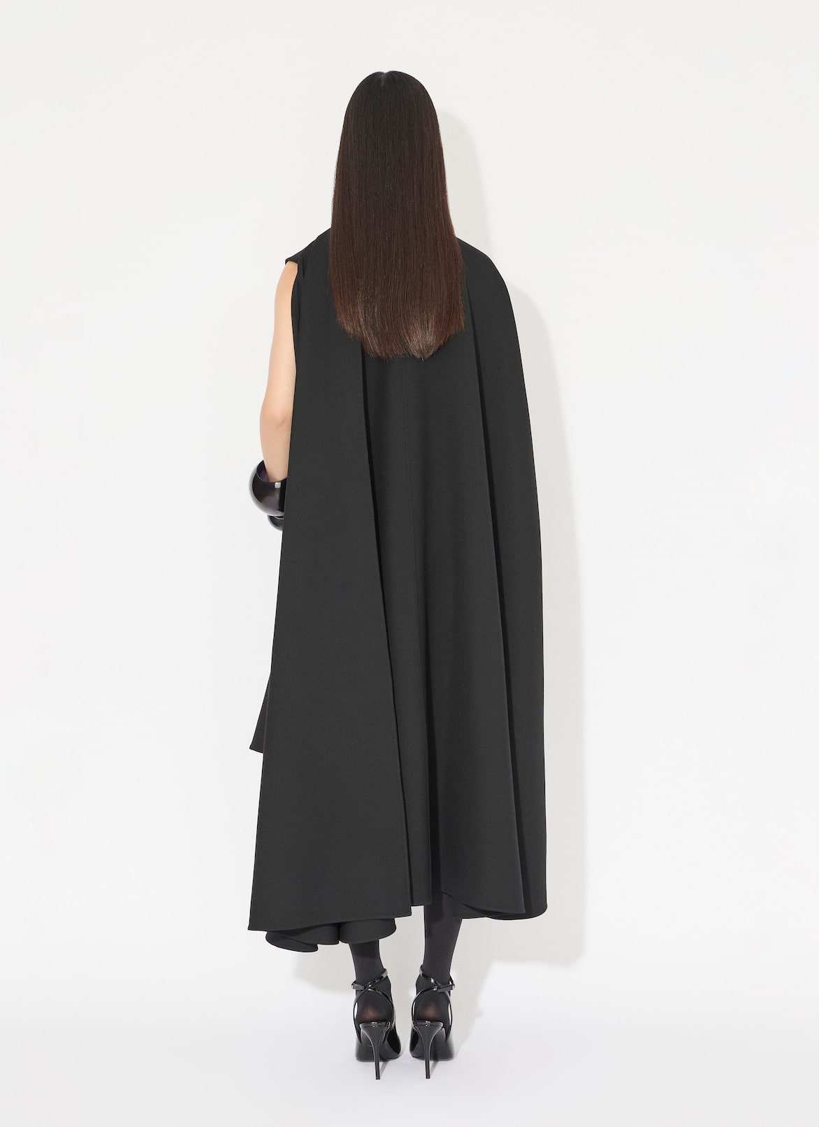 DOUBLE GABARDINE WOOL CAPE ALAÏA  DOUBLE GABARDINE WOOL CAPE